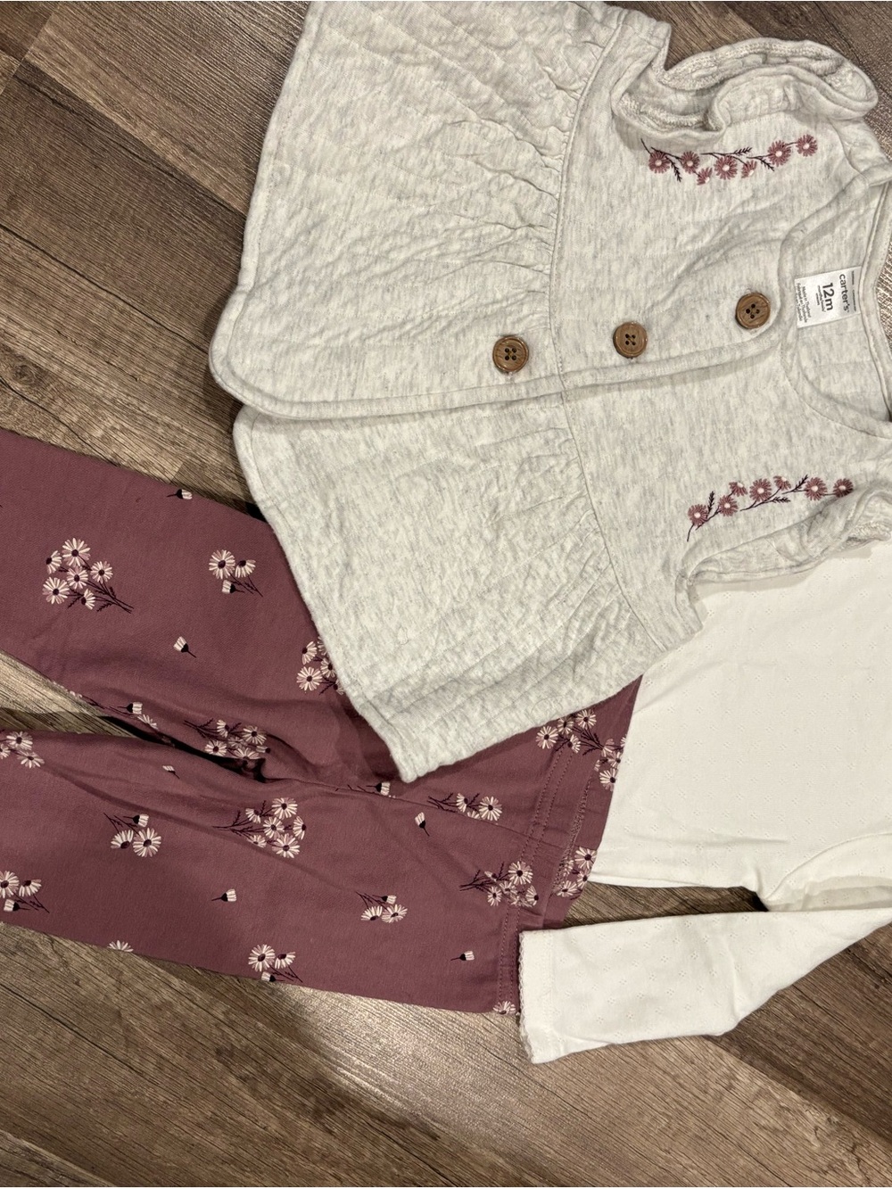 Carter's Mauve Floral Leggings